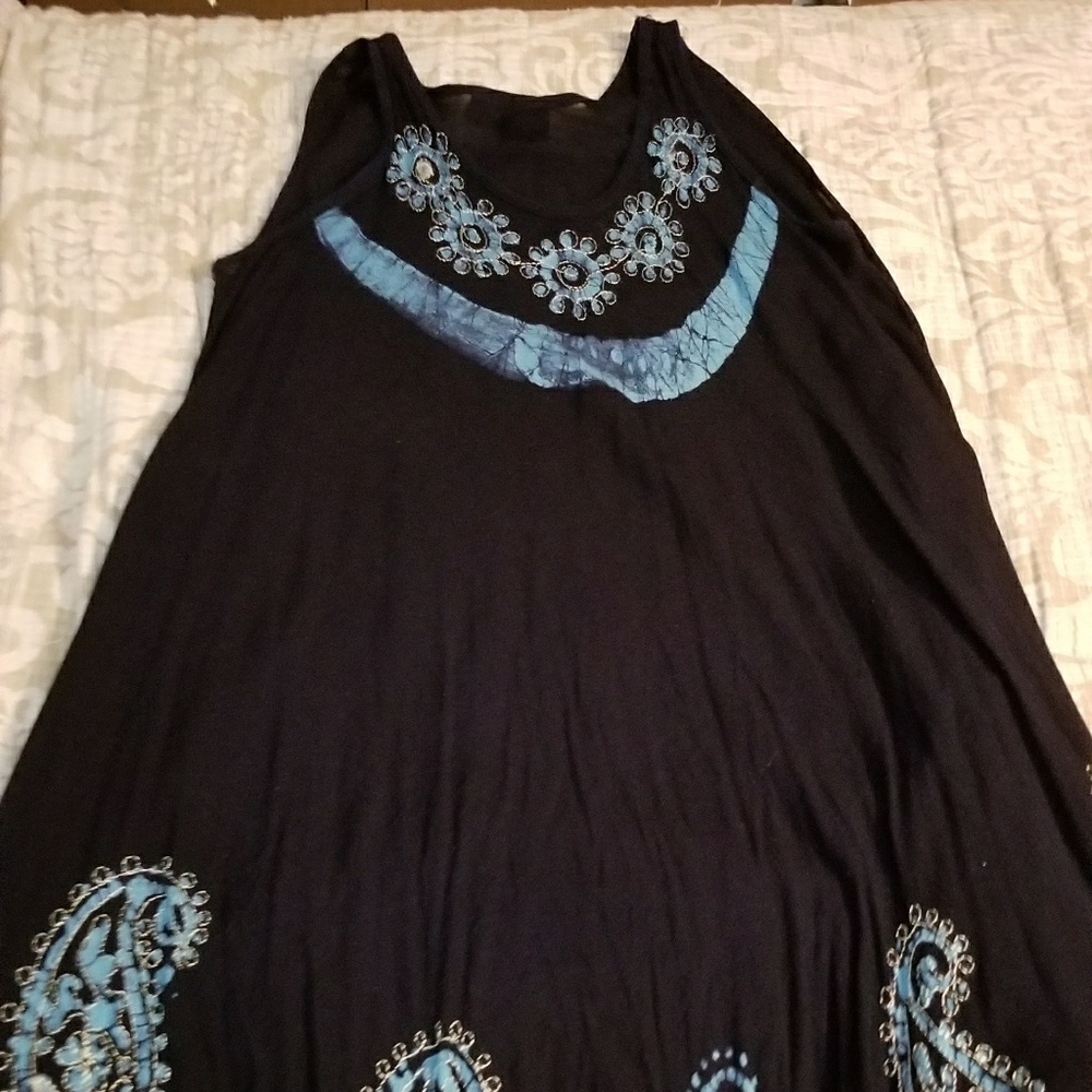 Black and blue dress